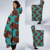 Mammoth Blue Pattern Print Hooded Blanket-grizzshop