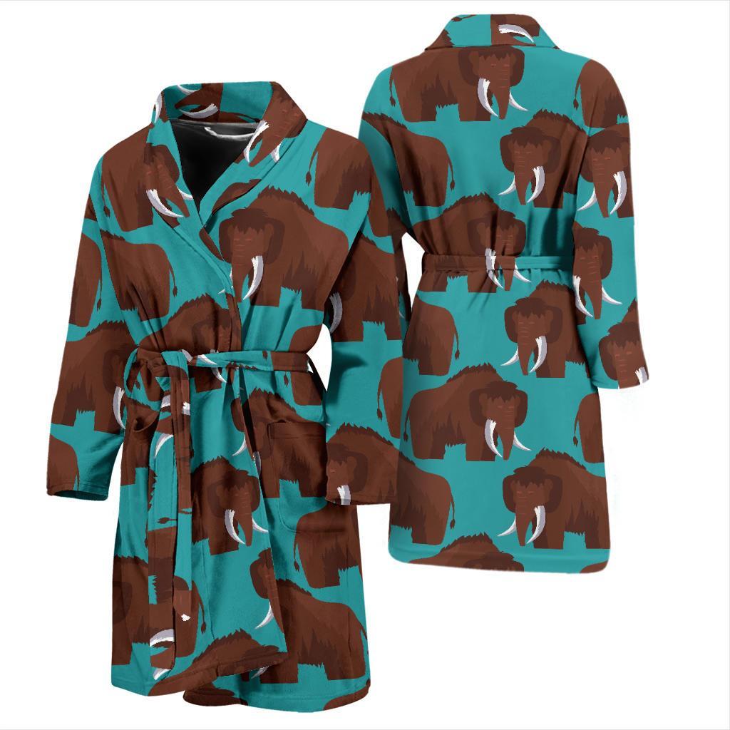 Mammoth Blue Pattern Print Men Long Robe-grizzshop