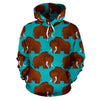 Mammoth Blue Pattern Print Men Women Pullover Hoodie-grizzshop