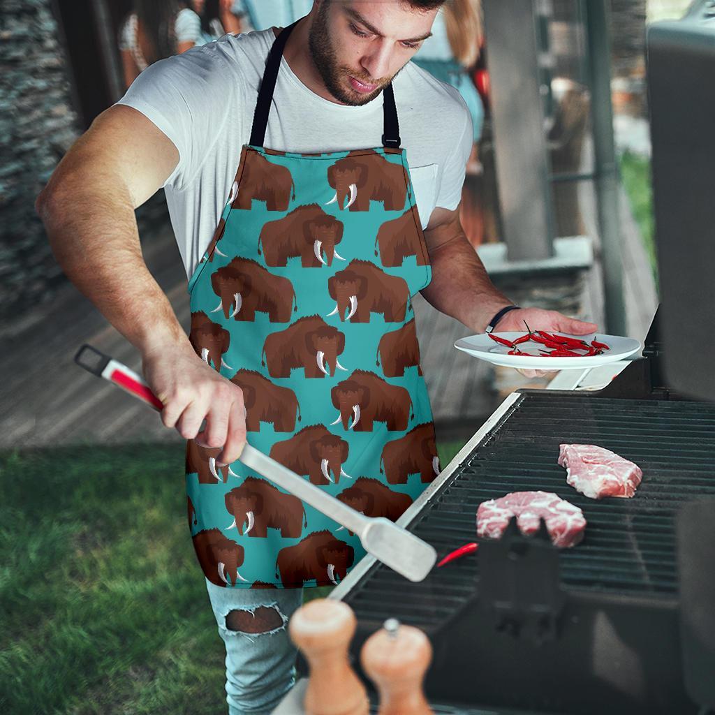 Mammoth Blue Pattern Print Men's Apron-grizzshop