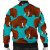 Mammoth Blue Pattern Print Men's Bomber Jacket-grizzshop