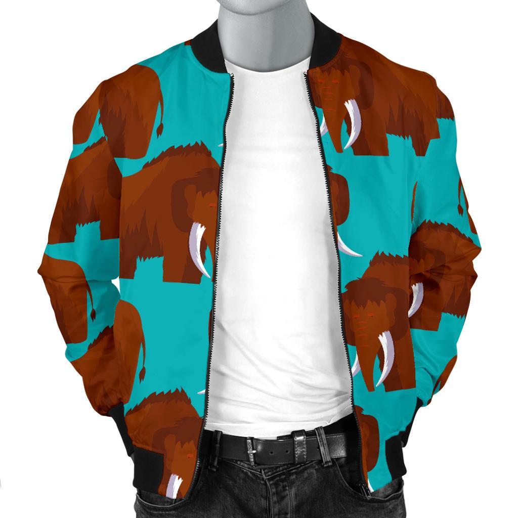 Mammoth Blue Pattern Print Men's Bomber Jacket-grizzshop