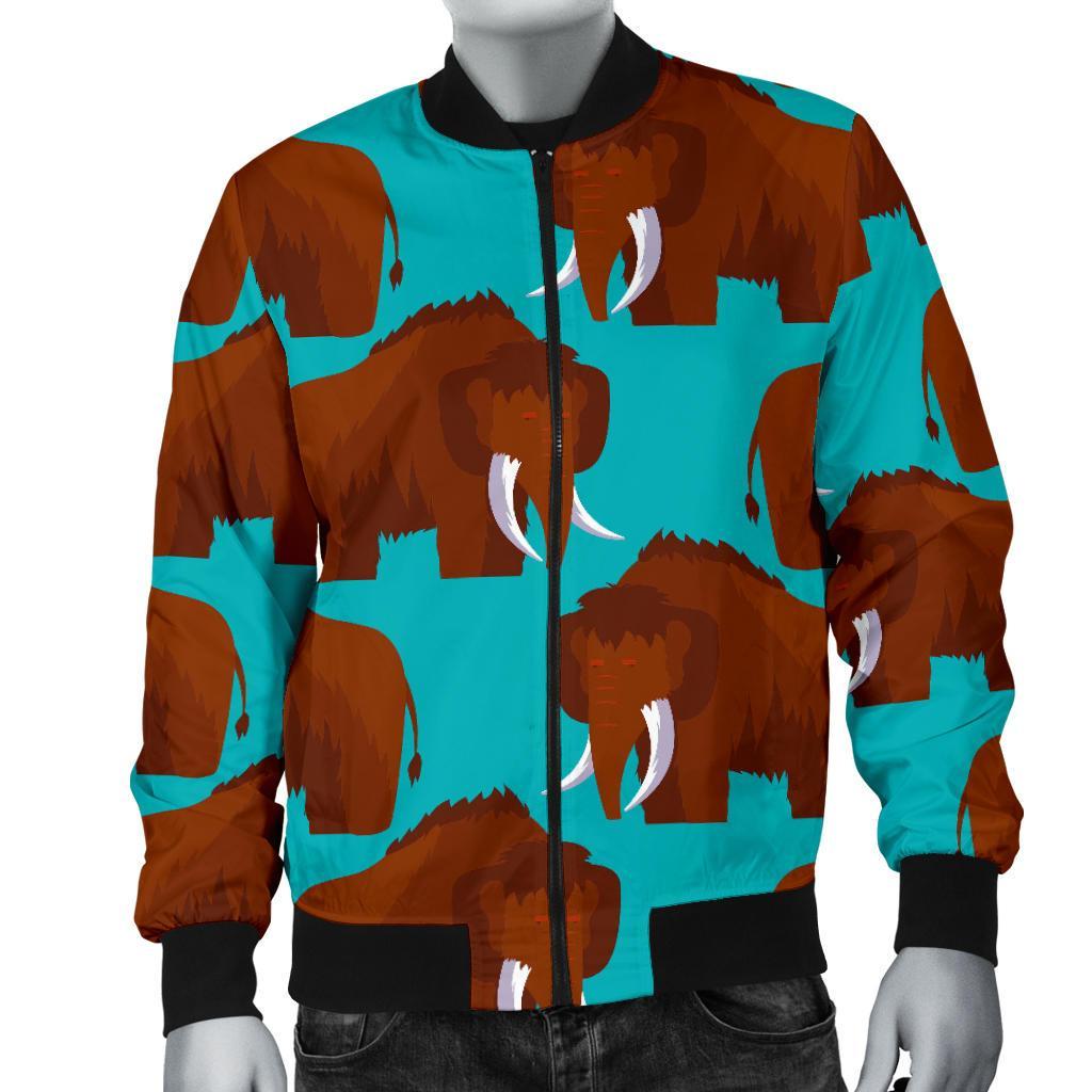 Mammoth Blue Pattern Print Men's Bomber Jacket-grizzshop