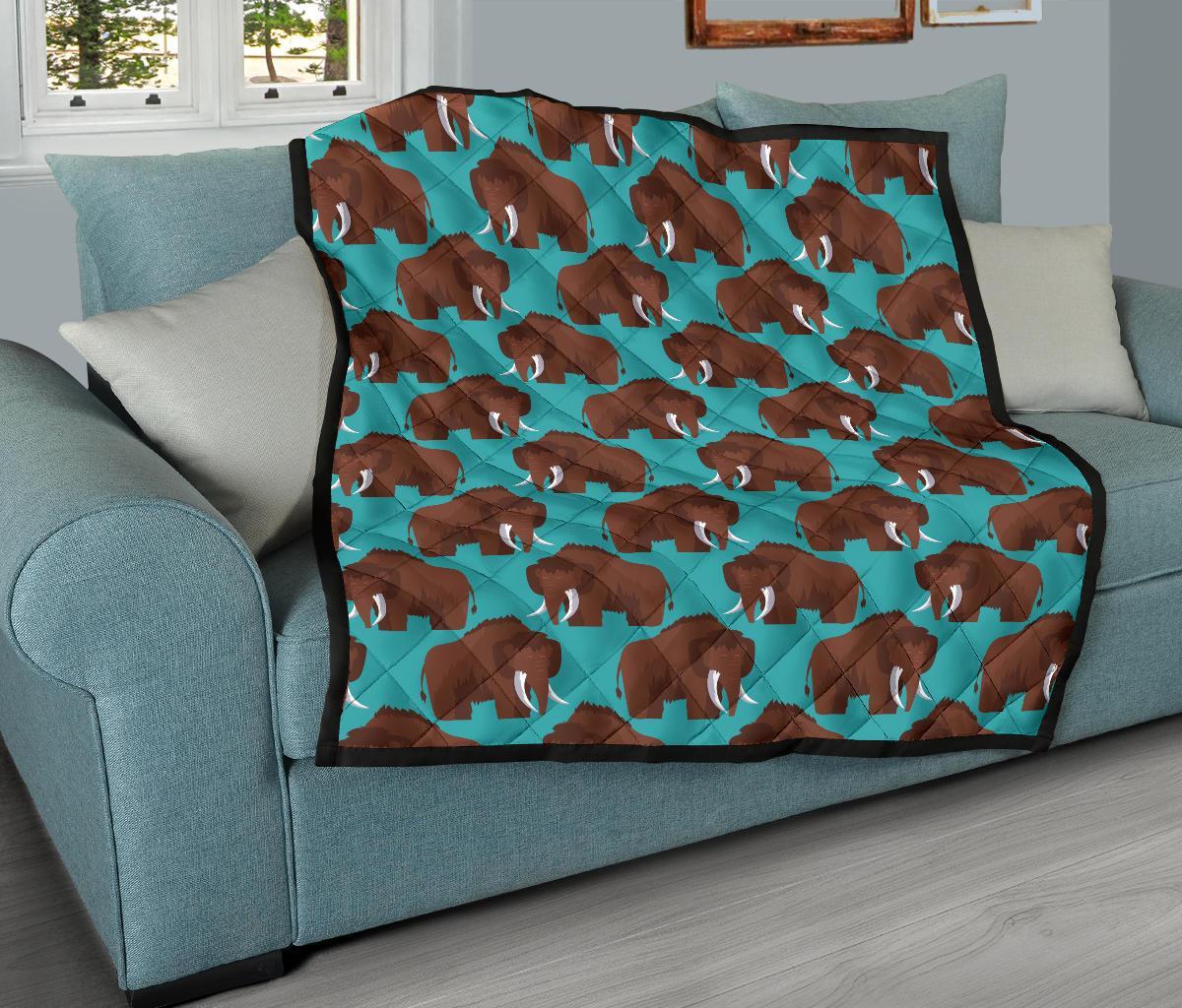 Mammoth Blue Pattern Print Quilt-grizzshop