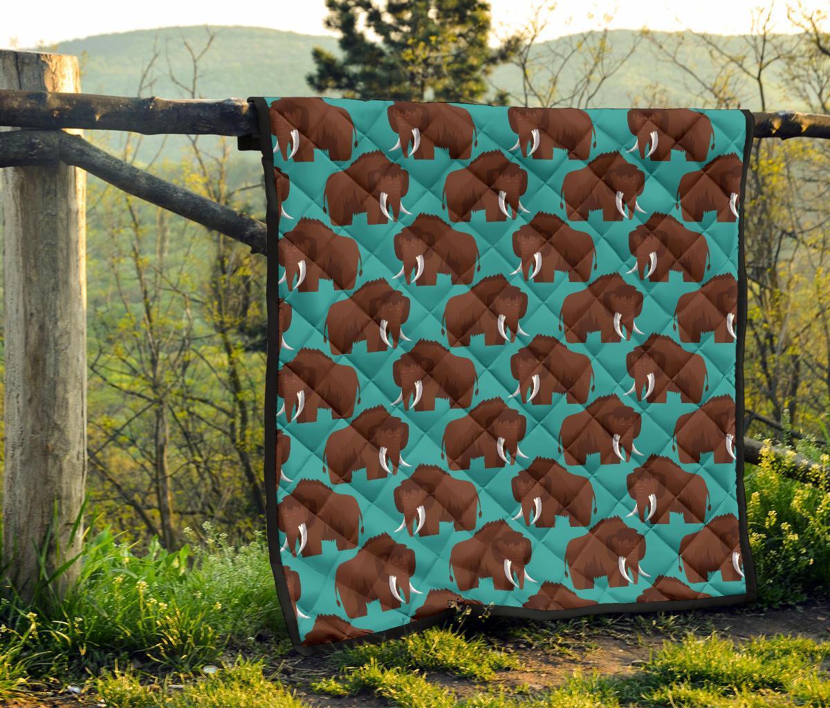 Mammoth Blue Pattern Print Quilt-grizzshop