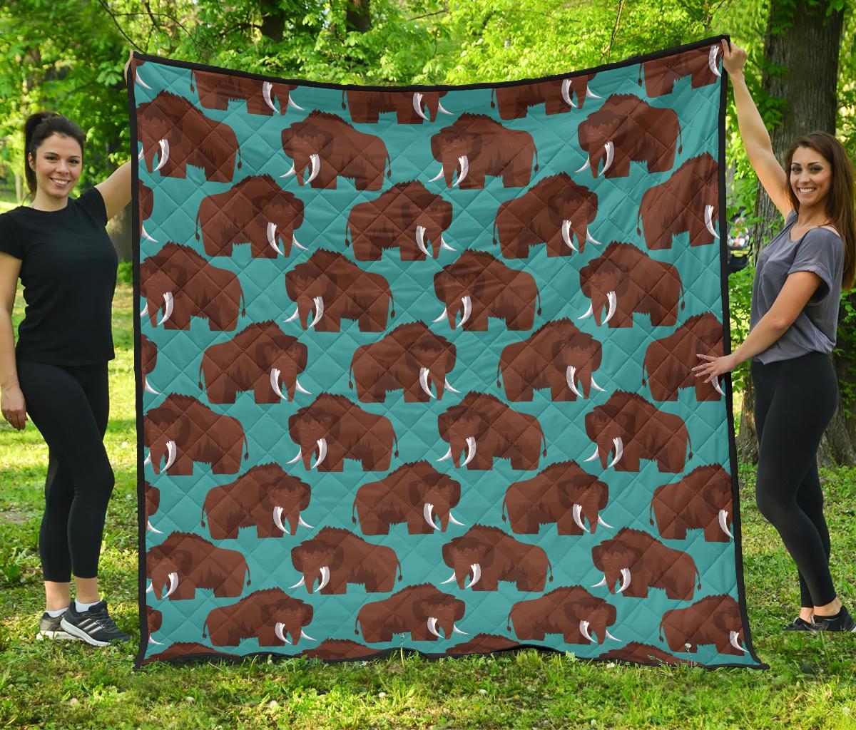 Mammoth Blue Pattern Print Quilt-grizzshop