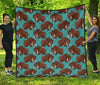 Mammoth Blue Pattern Print Quilt-grizzshop