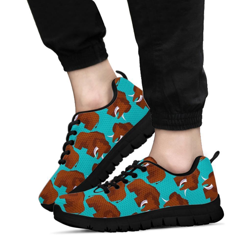 Mammoth Blue Pattern Print Sneaker Shoes For Men Women-grizzshop