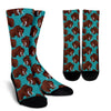 Mammoth Blue Pattern Print Unisex Crew Socks-grizzshop