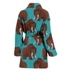Mammoth Blue Pattern Print Women Long Robe-grizzshop