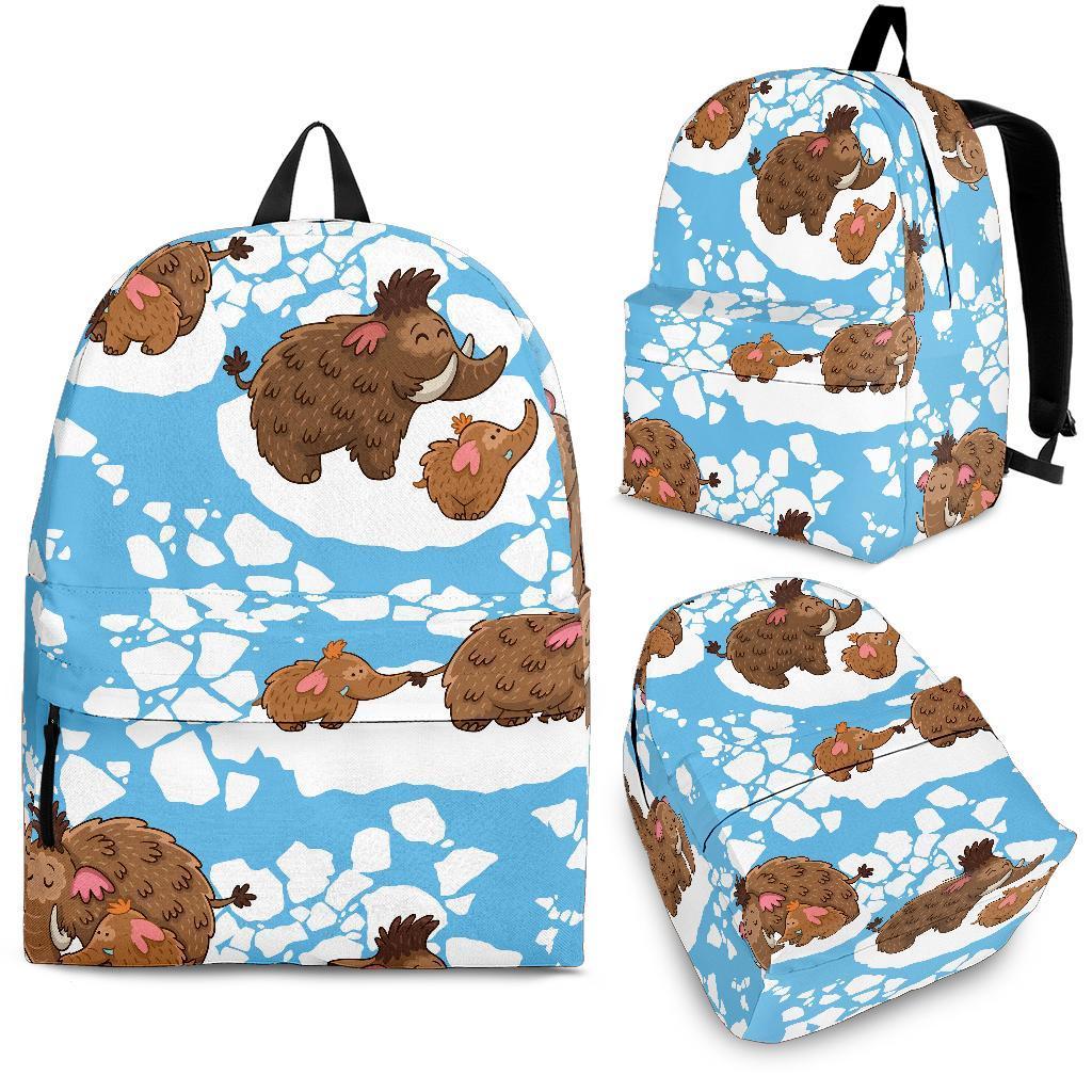 Mammoth Ice Age Pattern Print Backpack