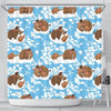 Mammoth Ice Age Pattern Print Bathroom Shower Curtain-grizzshop