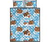 Mammoth Ice Age Pattern Print Bed Set Quilt-grizzshop