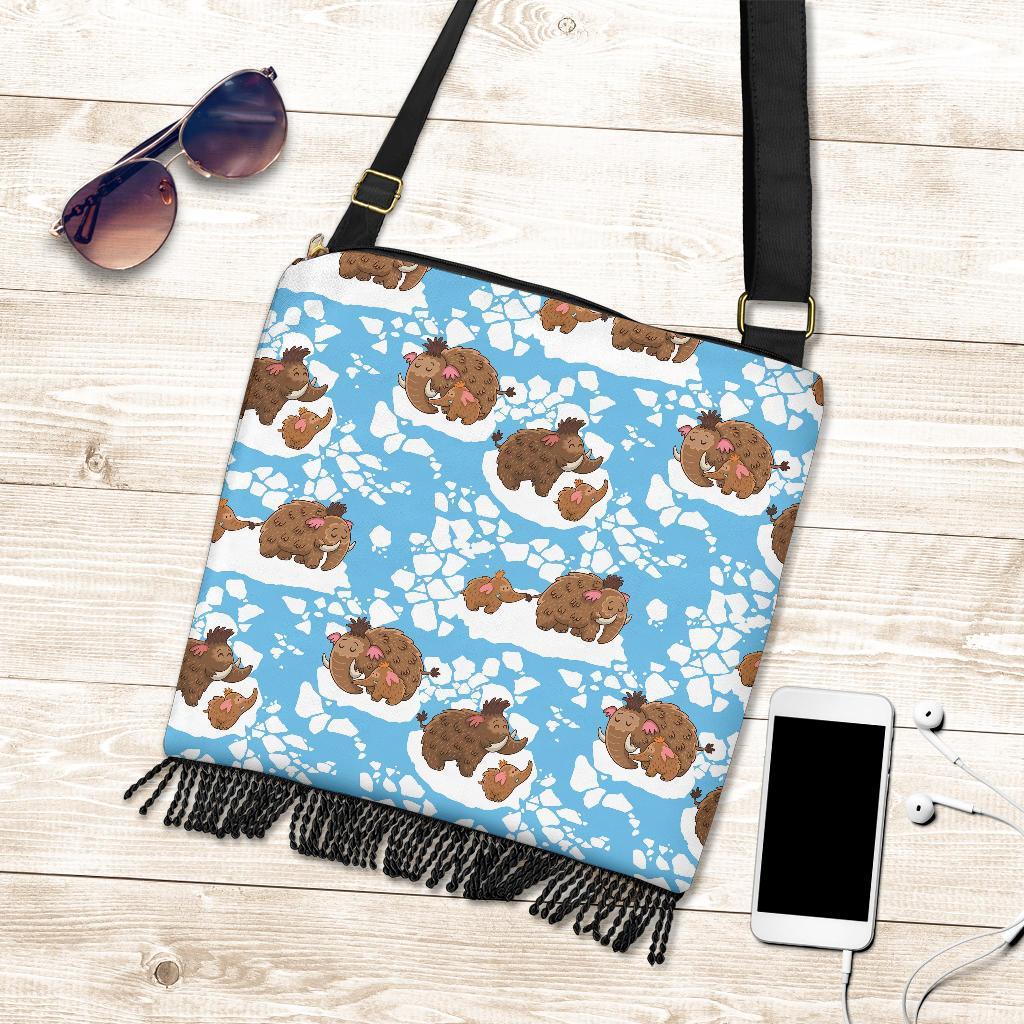 Mammoth Ice Age Pattern Print Crossbody bags-grizzshop