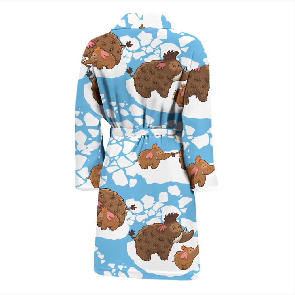 Mammoth Ice Age Pattern Print Men Long Robe-grizzshop