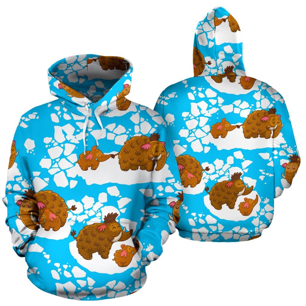 Mammoth Ice Age Pattern Print Men Women Pullover Hoodie-grizzshop