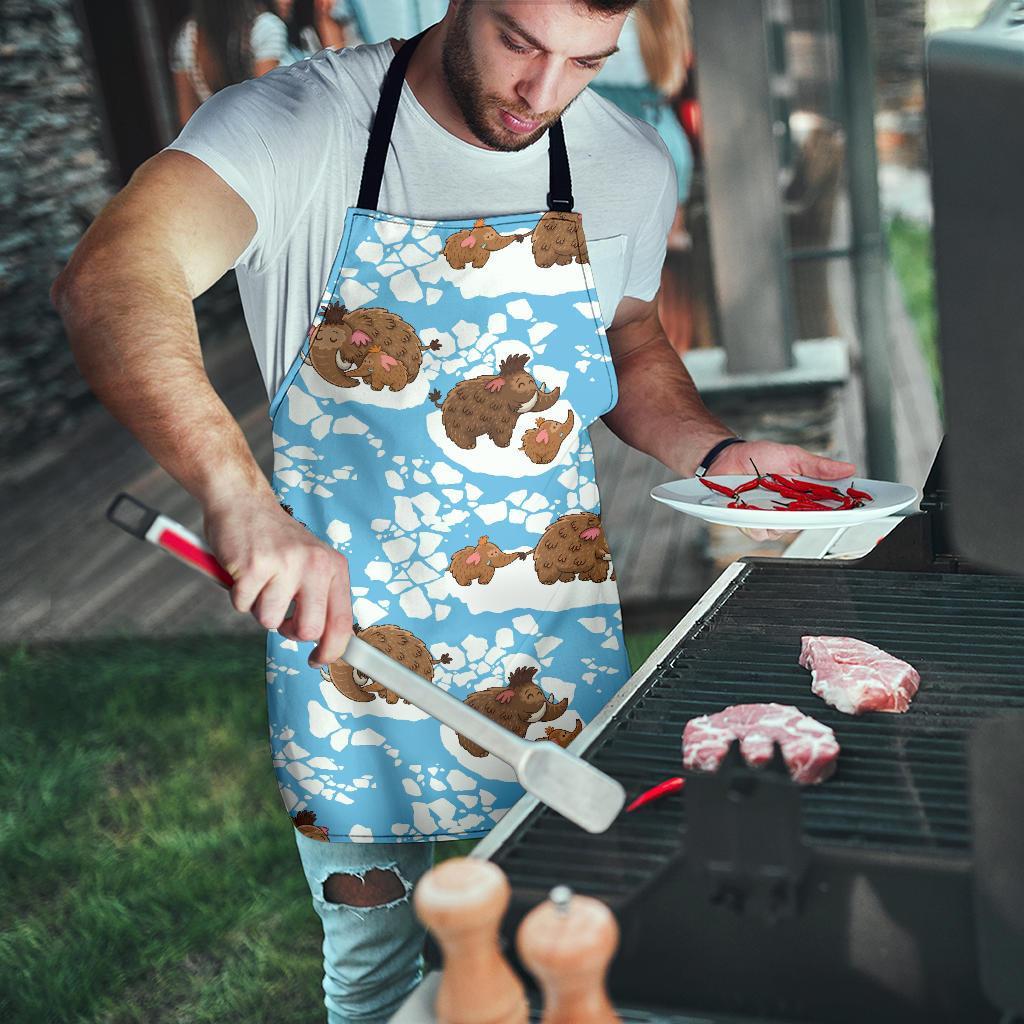Mammoth Ice Age Pattern Print Men's Apron-grizzshop
