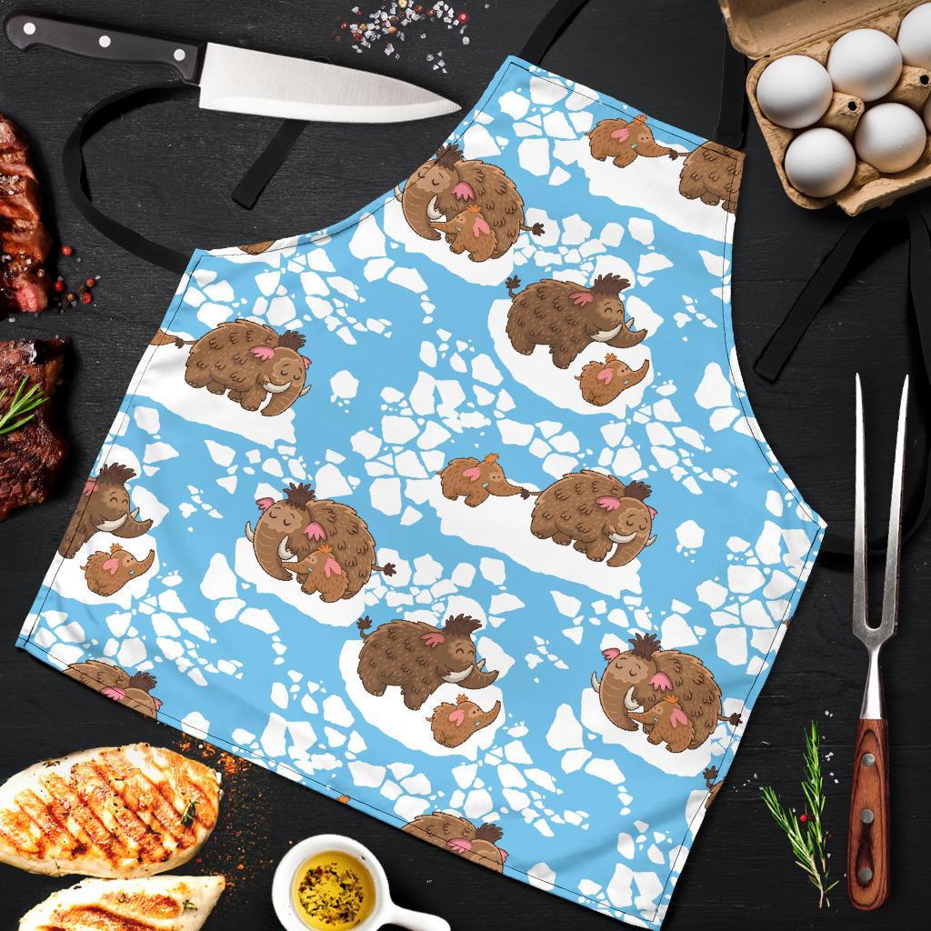 Mammoth Ice Age Pattern Print Men's Apron-grizzshop