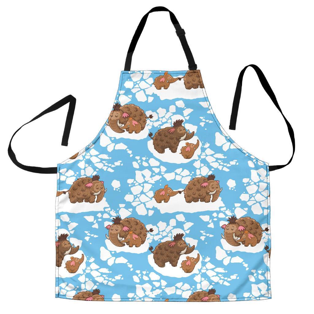 Mammoth Ice Age Pattern Print Men's Apron-grizzshop