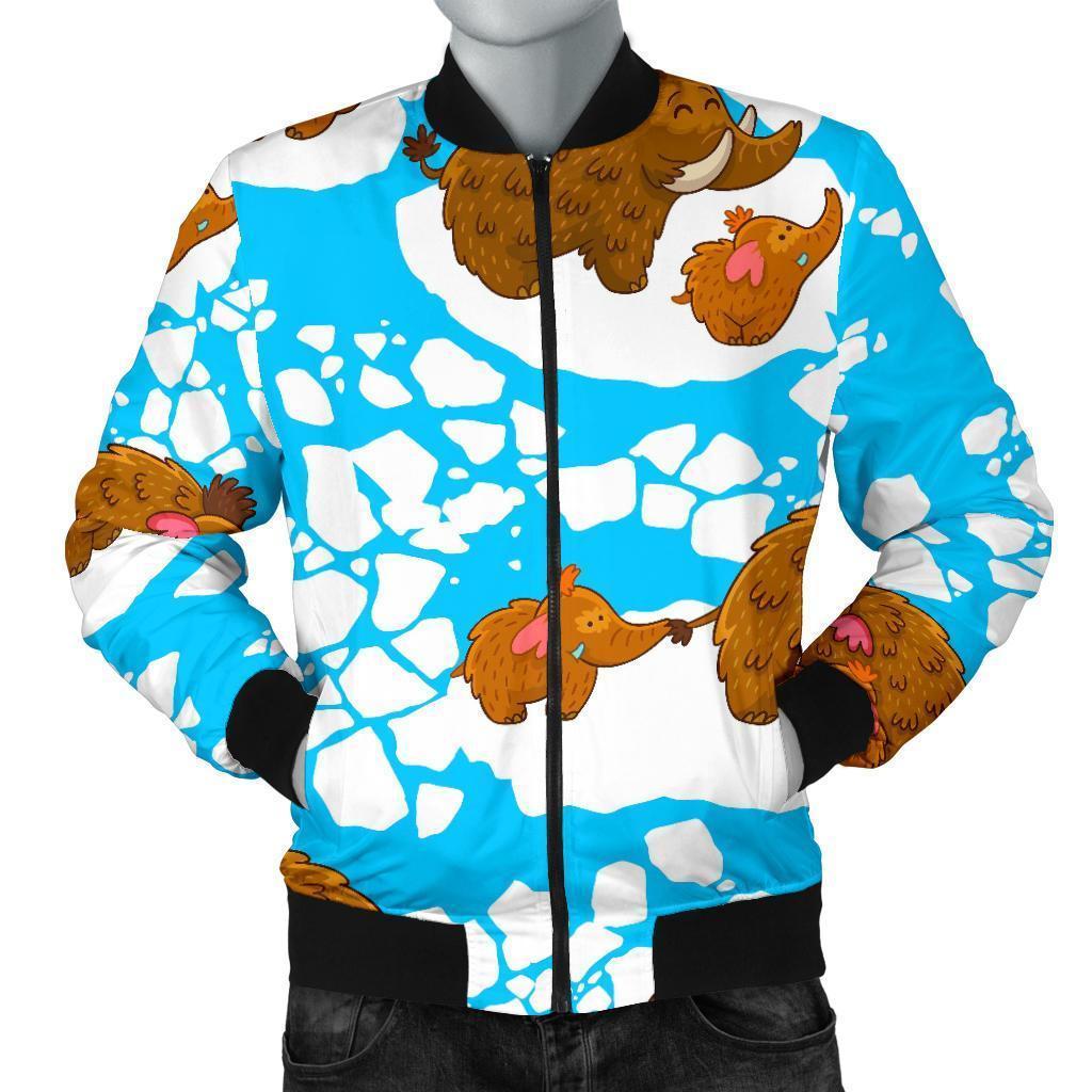 Mammoth Ice Age Pattern Print Men's Bomber Jacket-grizzshop