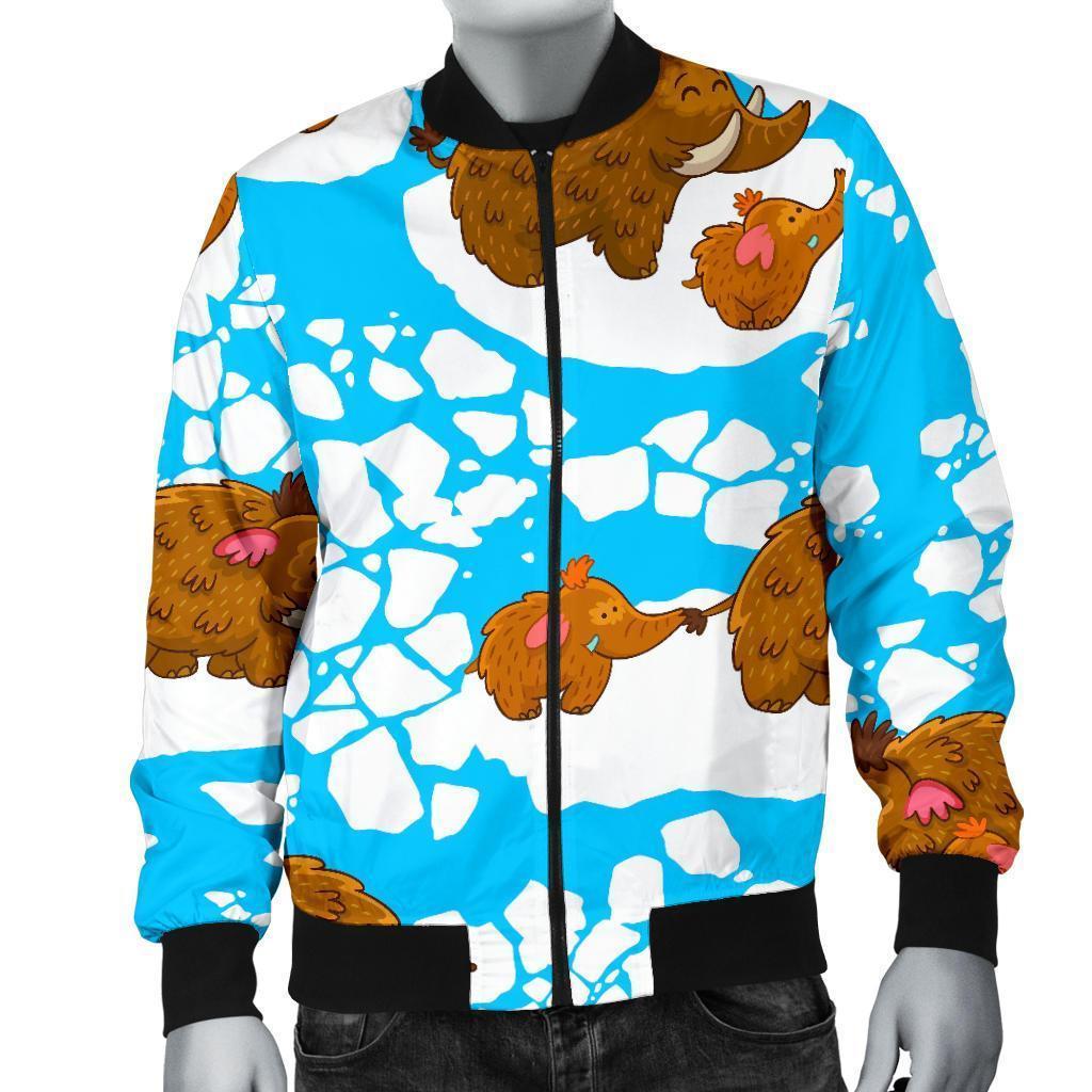 Mammoth Ice Age Pattern Print Men's Bomber Jacket-grizzshop