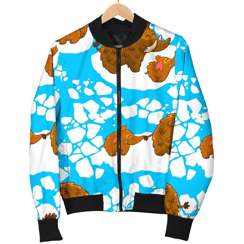 Mammoth Ice Age Pattern Print Men's Bomber Jacket-grizzshop