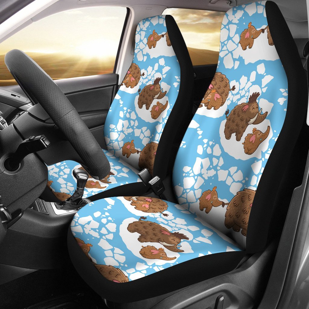 Mammoth Ice Age Pattern Print Universal Fit Car Seat Covers-grizzshop