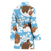 Mammoth Ice Age Pattern Print Women Long Robe-grizzshop