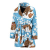 Mammoth Ice Age Pattern Print Women Long Robe-grizzshop