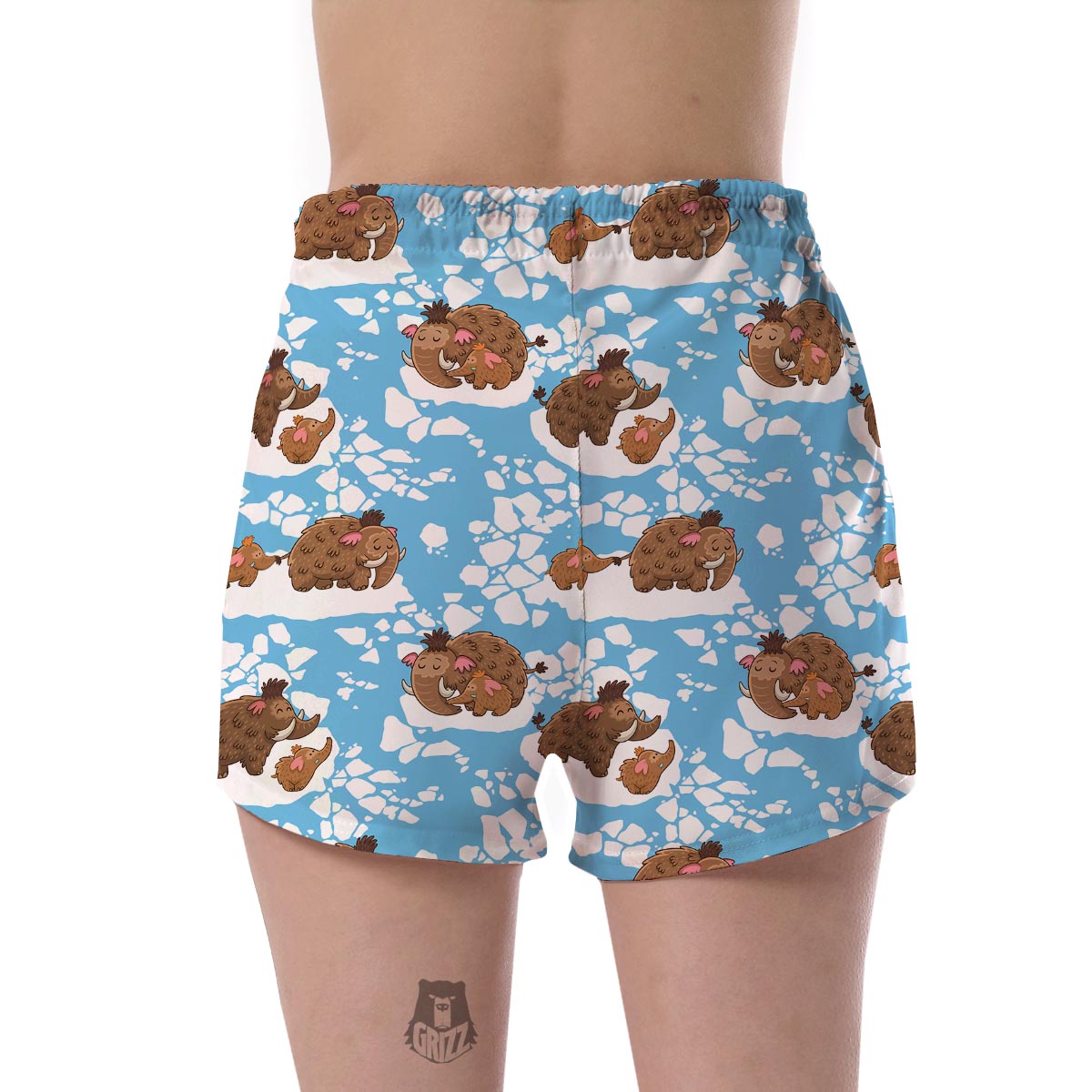Mammoth Ice Age Pattern Print Women's Shorts-grizzshop
