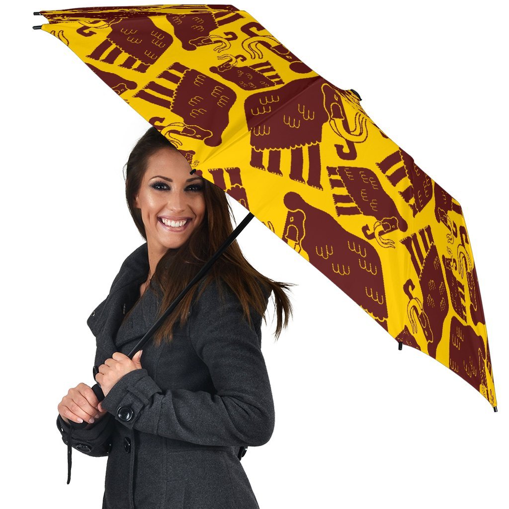 Mammoth Pattern Print Automatic Foldable Umbrella-grizzshop