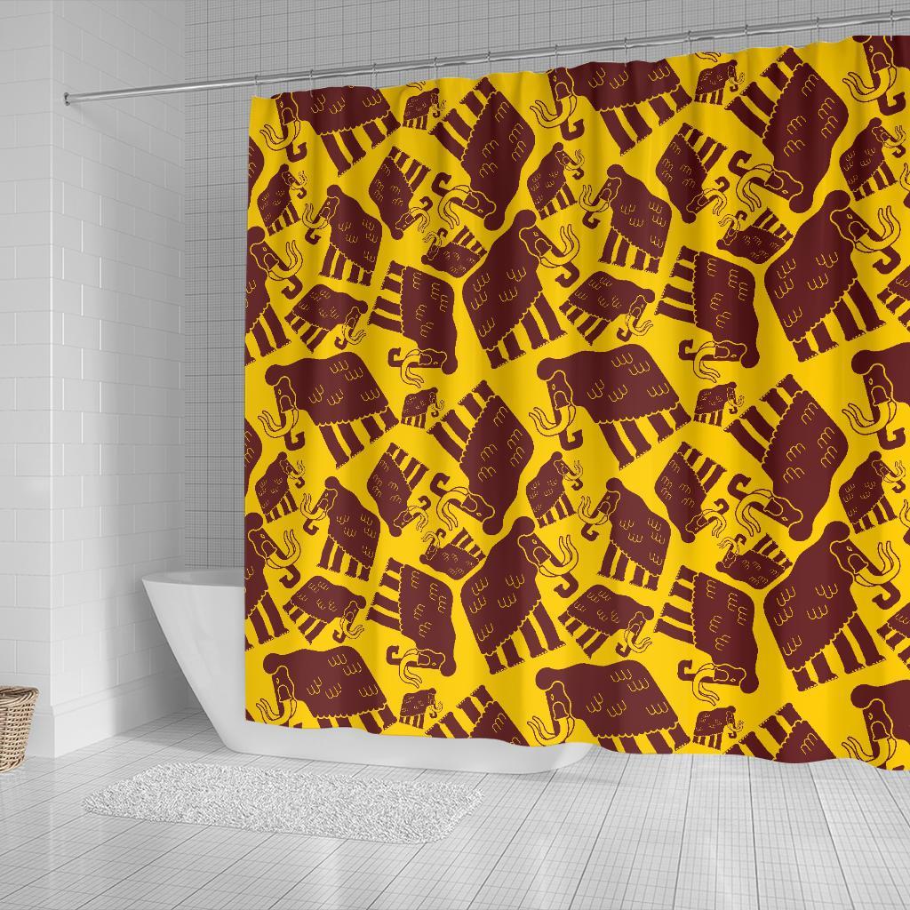 Mammoth Pattern Print Bathroom Shower Curtain-grizzshop