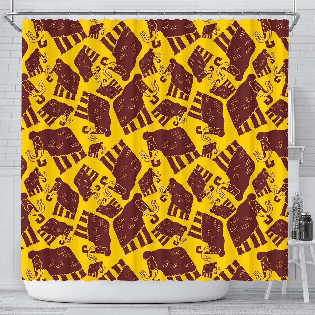 Mammoth Pattern Print Bathroom Shower Curtain-grizzshop