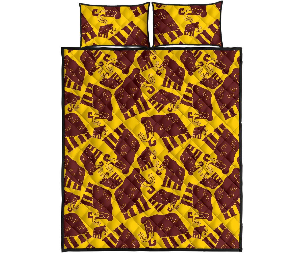 Mammoth Pattern Print Bed Set Quilt-grizzshop