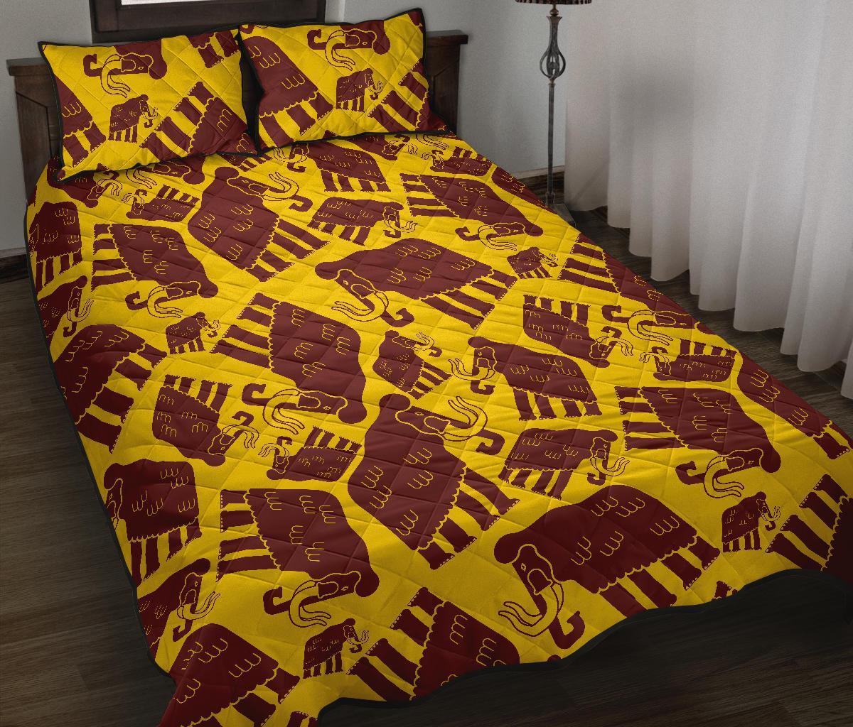 Mammoth Pattern Print Bed Set Quilt-grizzshop