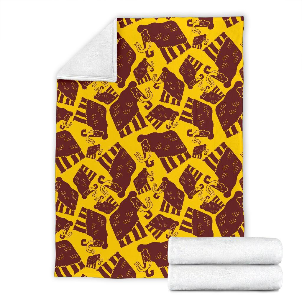 Mammoth Pattern Print Blanket-grizzshop