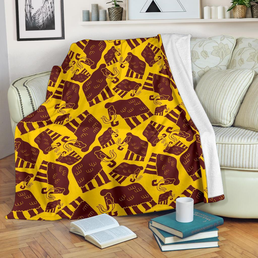 Mammoth Pattern Print Blanket-grizzshop