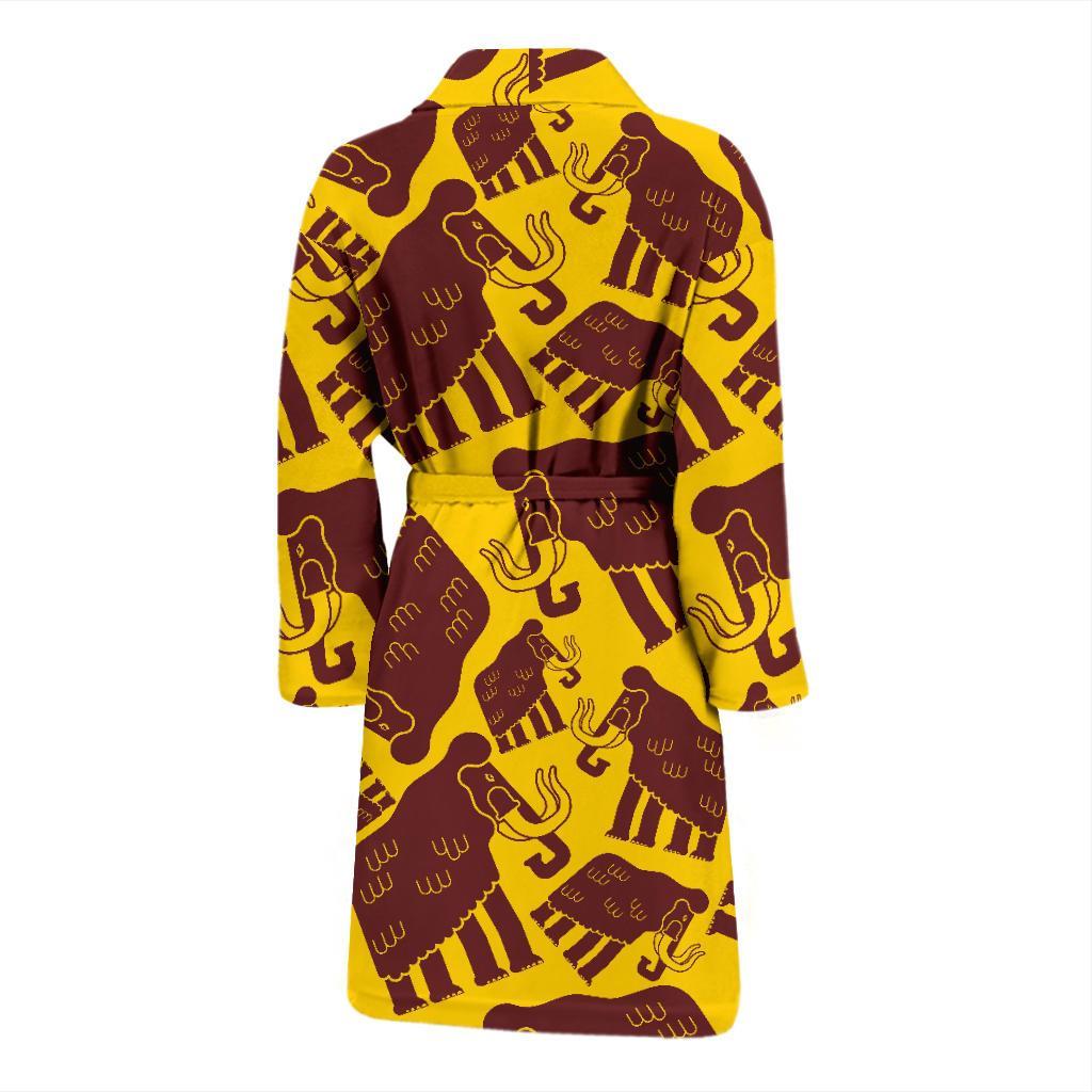 Mammoth Pattern Print Men Long Robe-grizzshop