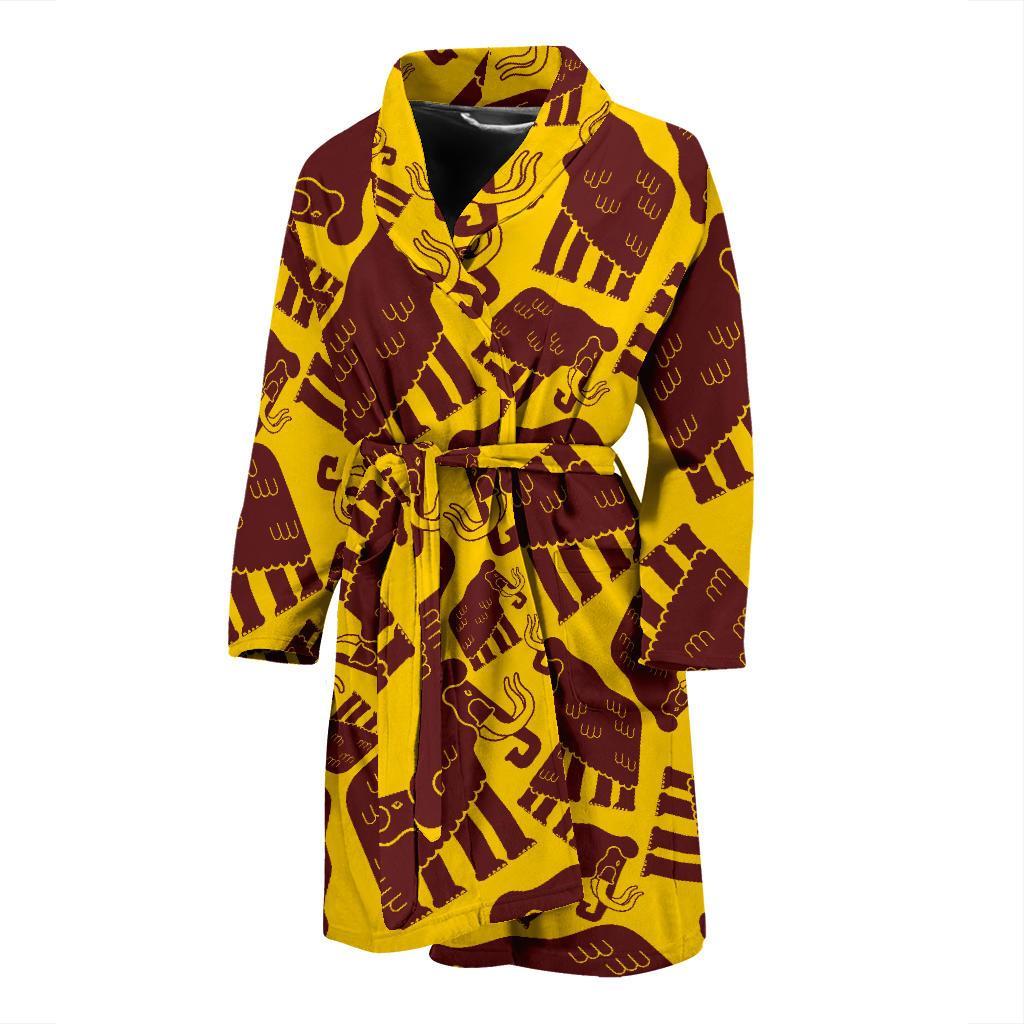 Mammoth Pattern Print Men Long Robe-grizzshop