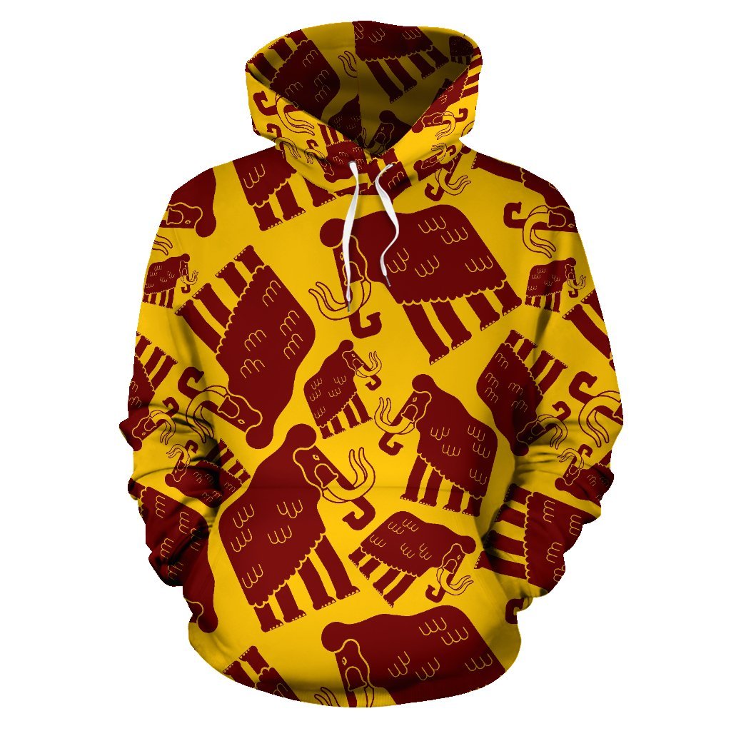 Mammoth Pattern Print Men Women Pullover Hoodie-grizzshop