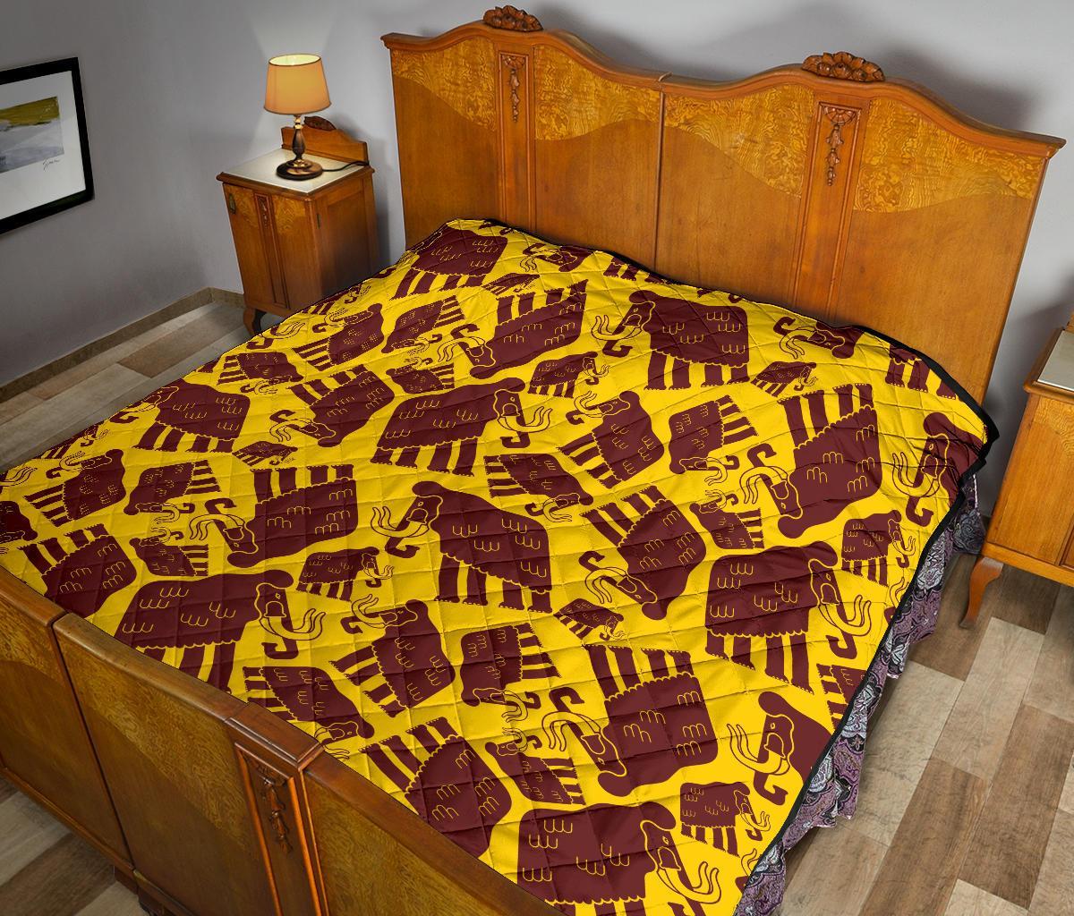 Mammoth Pattern Print Quilt-grizzshop