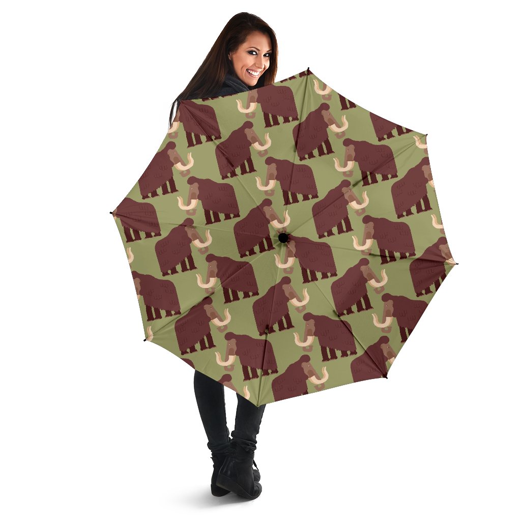 Mammoth Print Pattern Automatic Foldable Umbrella-grizzshop