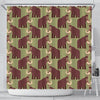 Mammoth Print Pattern Bathroom Shower Curtain-grizzshop