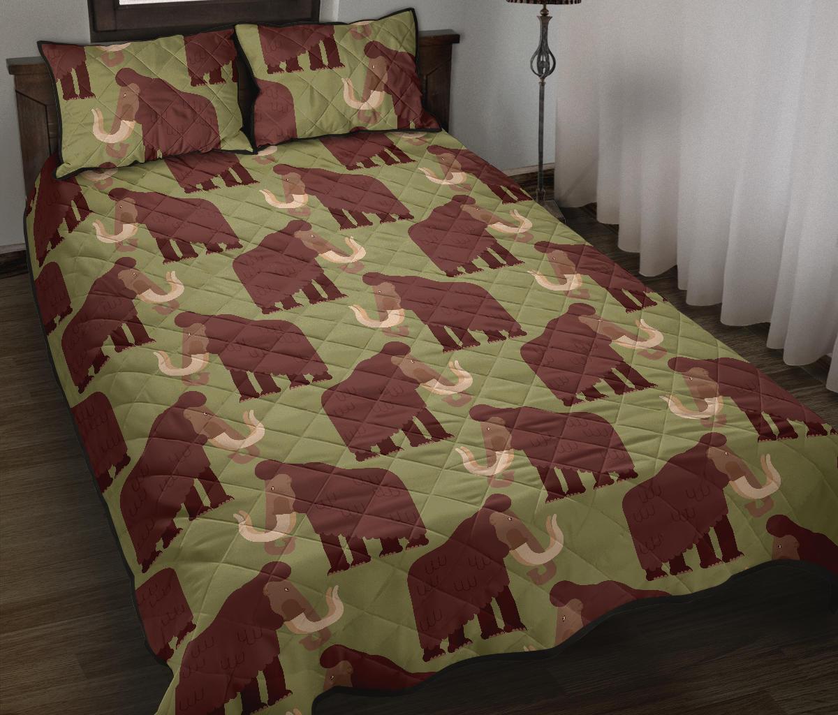 Mammoth Print Pattern Bed Set Quilt-grizzshop