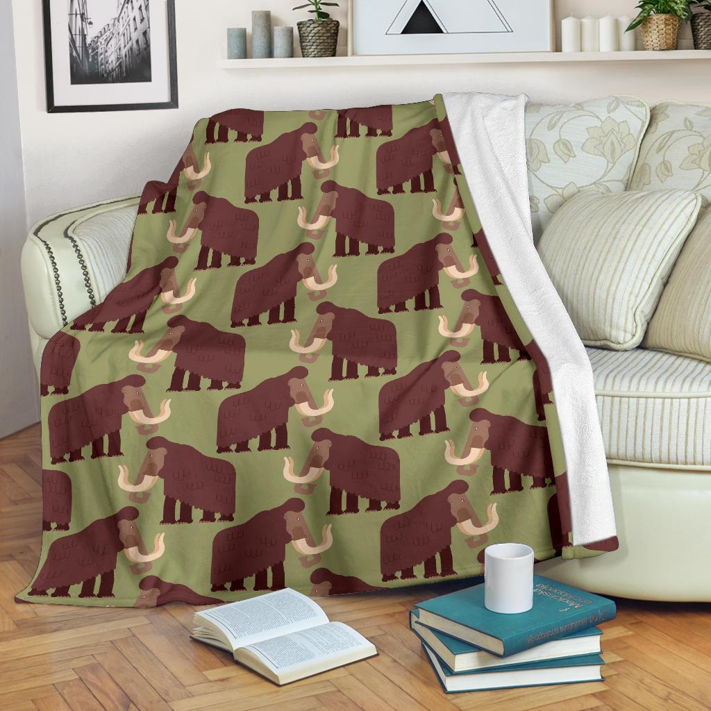 Mammoth Print Pattern Blanket-grizzshop