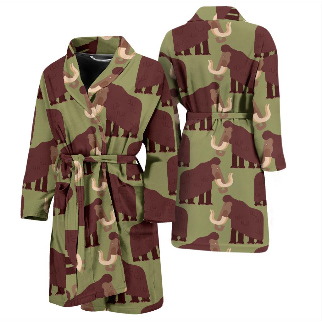 Mammoth Print Pattern Men Long Robe-grizzshop