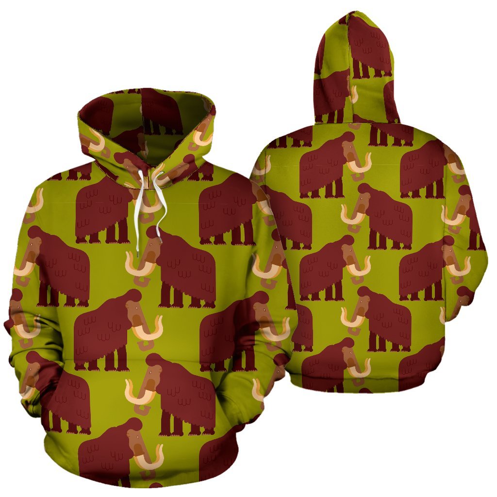 Mammoth Print Pattern Men Women Pullover Hoodie-grizzshop