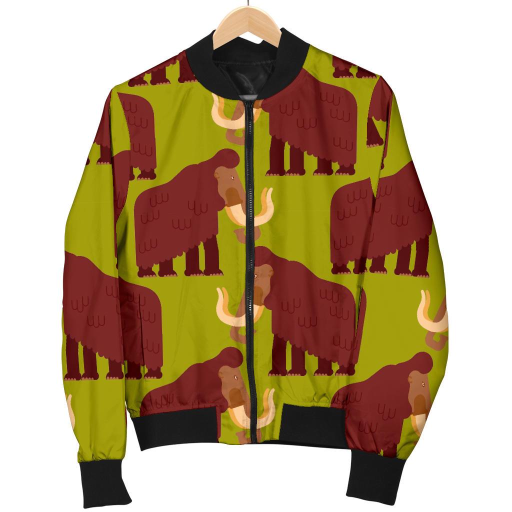 Mammoth Print Pattern Men's Bomber Jacket-grizzshop