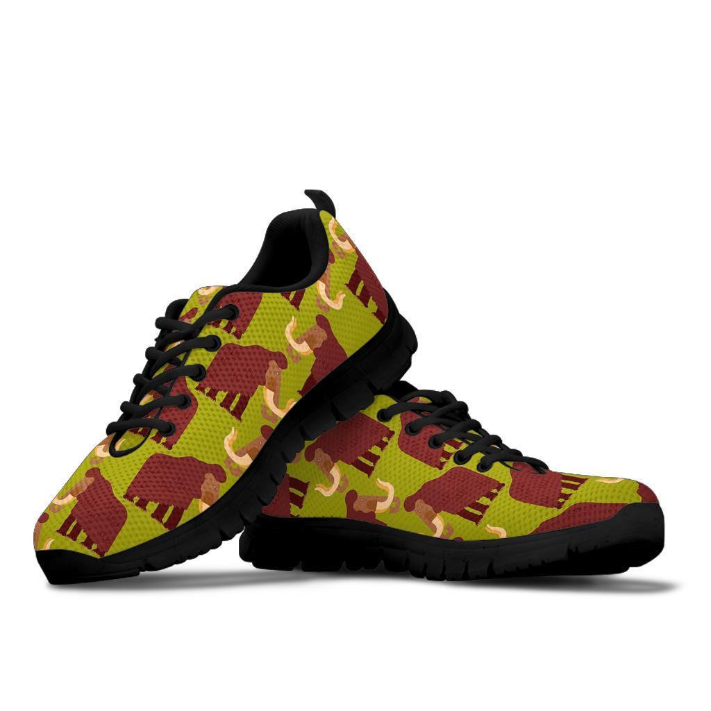 Mammoth Print Pattern Sneaker Shoes For Men Women-grizzshop