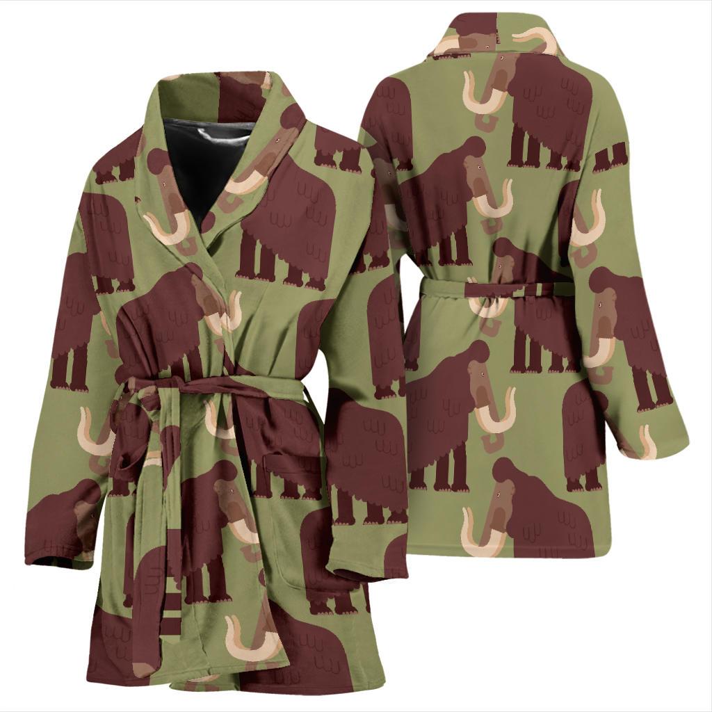 Mammoth Print Pattern Women Long Robe-grizzshop